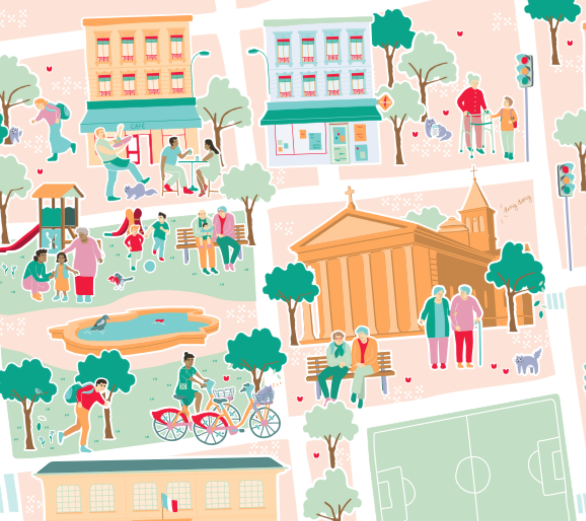 Extrait de la carte ludique du quartier.